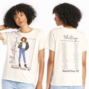 Whitney Houston Moment of Truth '87 World Tour Tee in Ivory Size XXL NWT